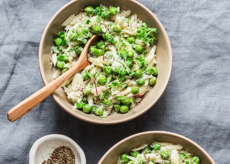 Orzo with Pesto and Peas BriarPatch Food Coop