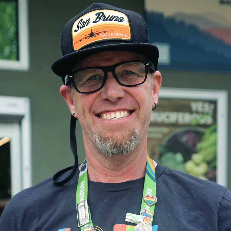 Mike McCary in front of BriarPatch Food Co-op