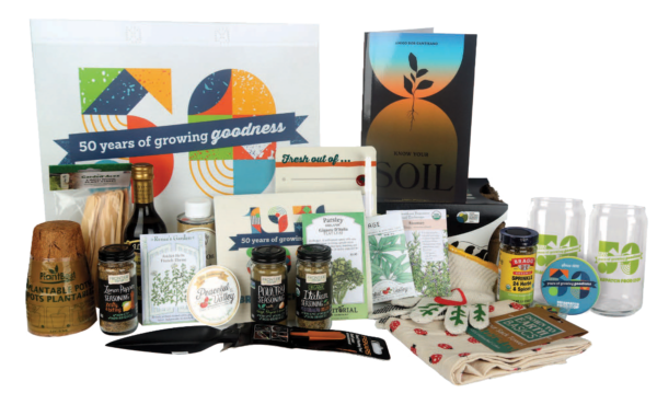 A selection of branded BriarPatch swag items and local products you can win when you enter the giveaway